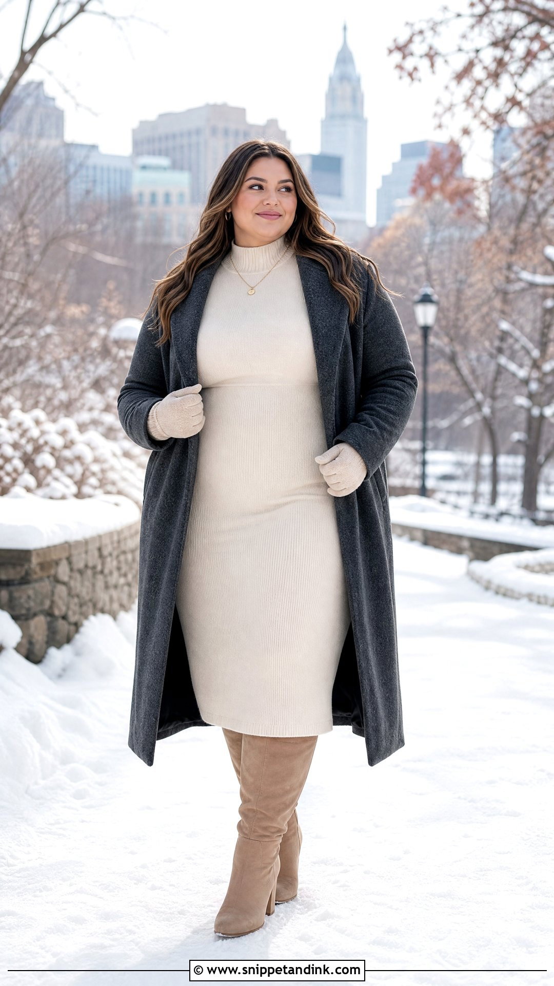 Plus Size Winter Engagement Photo Outfit - Snippet and Ink - 20 plus size engagement photo outfits