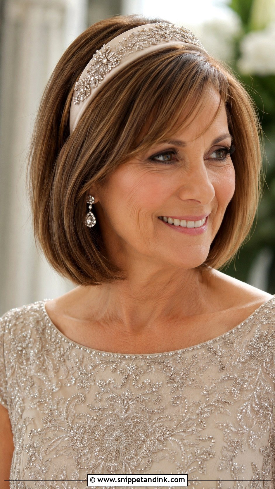 Polished Bob With Headband - Snippet and Ink - 25 Mother of the Bride Short Hairstyles