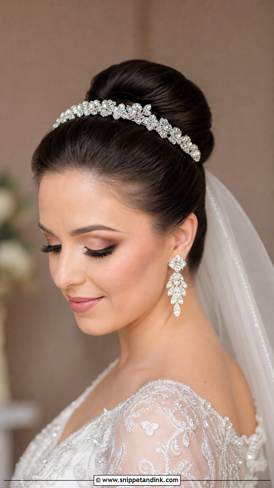 Polished Bun With Headband - Snippet and Ink - 25 Bridal Hair Up Ideas