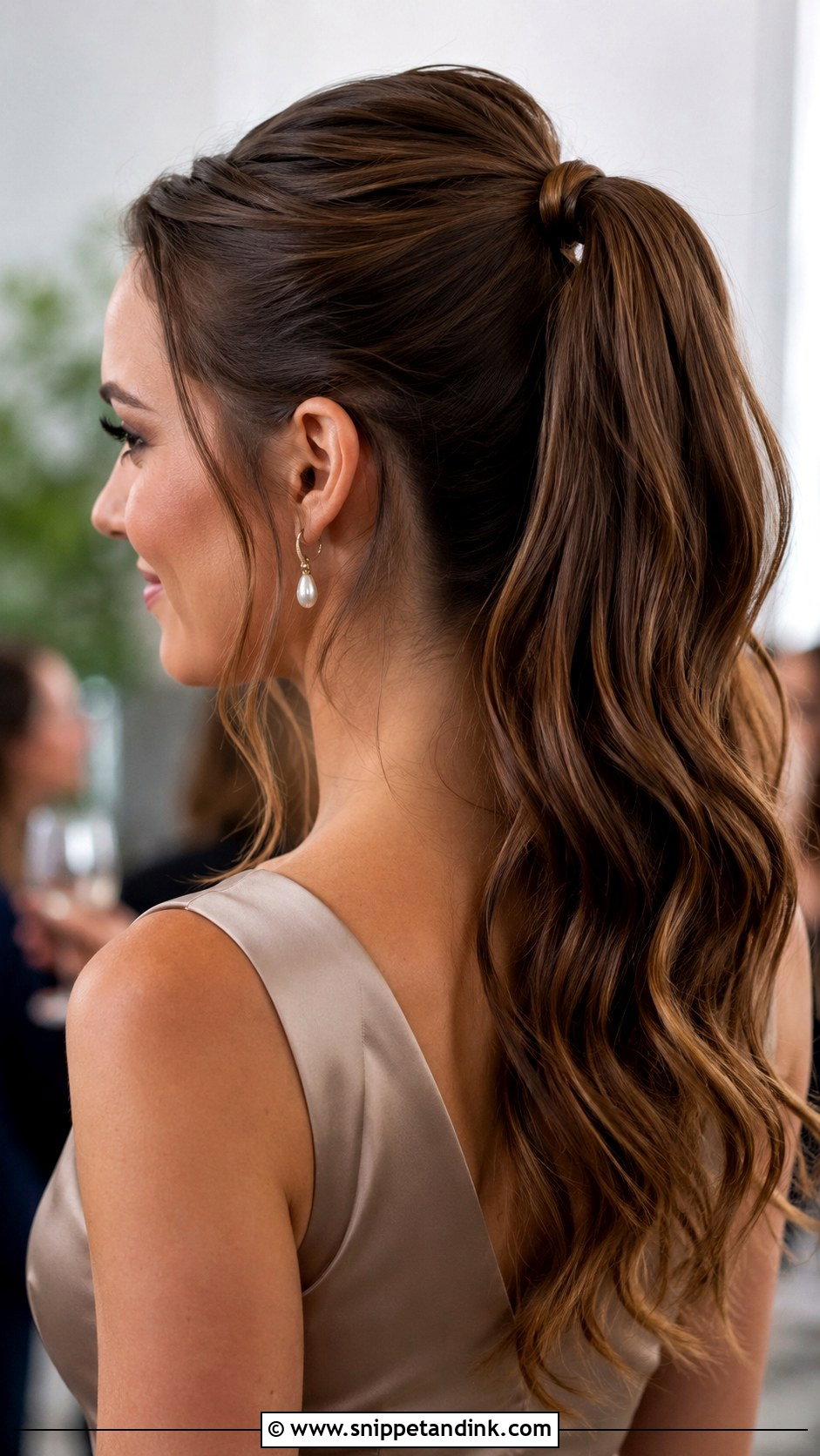 Polished Half Up Ponytail - Snippet and Ink - 30 Medium Length Hair Styles Wedding Guest