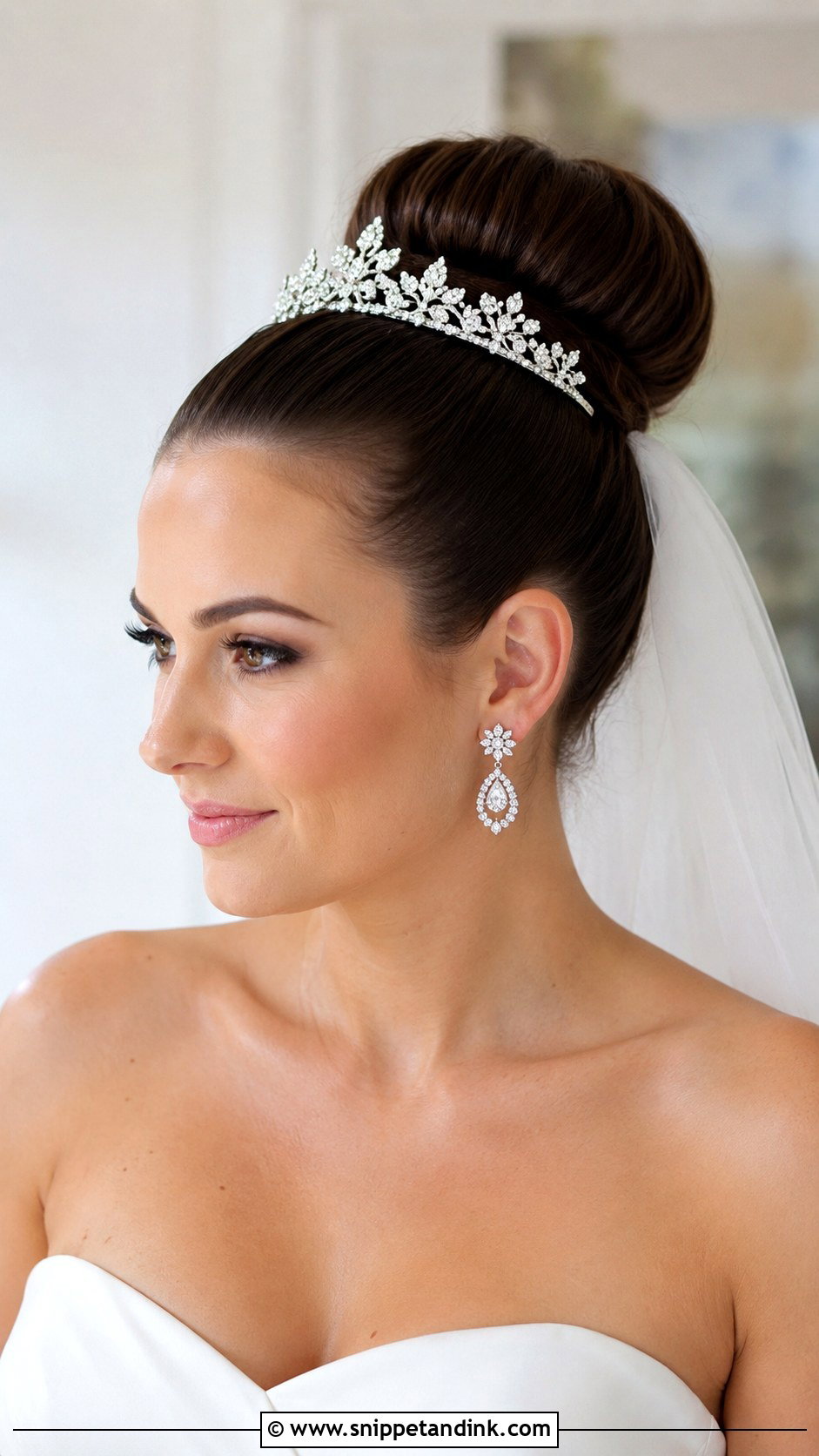 Polished High Bun - Snippet and Ink - 25 Christian Bridal Hairstyle Ideas