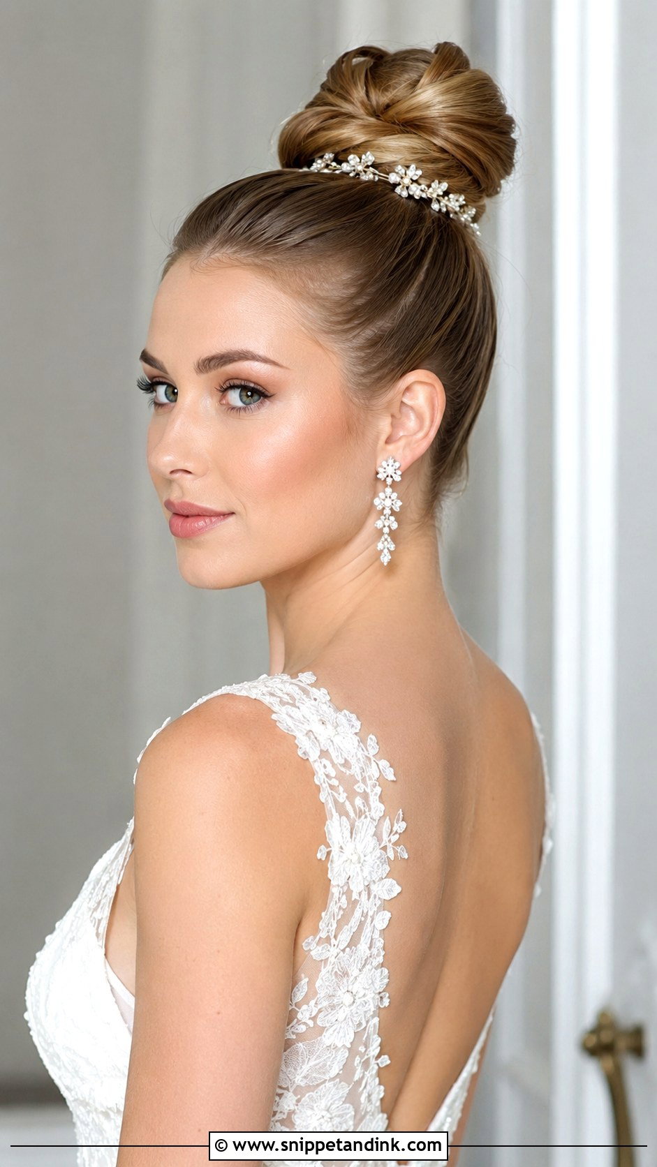 Polished Top Knot Wedding Hairstyle - Snippet and Ink - 25 Wedding Hair Inspiration Ideas
