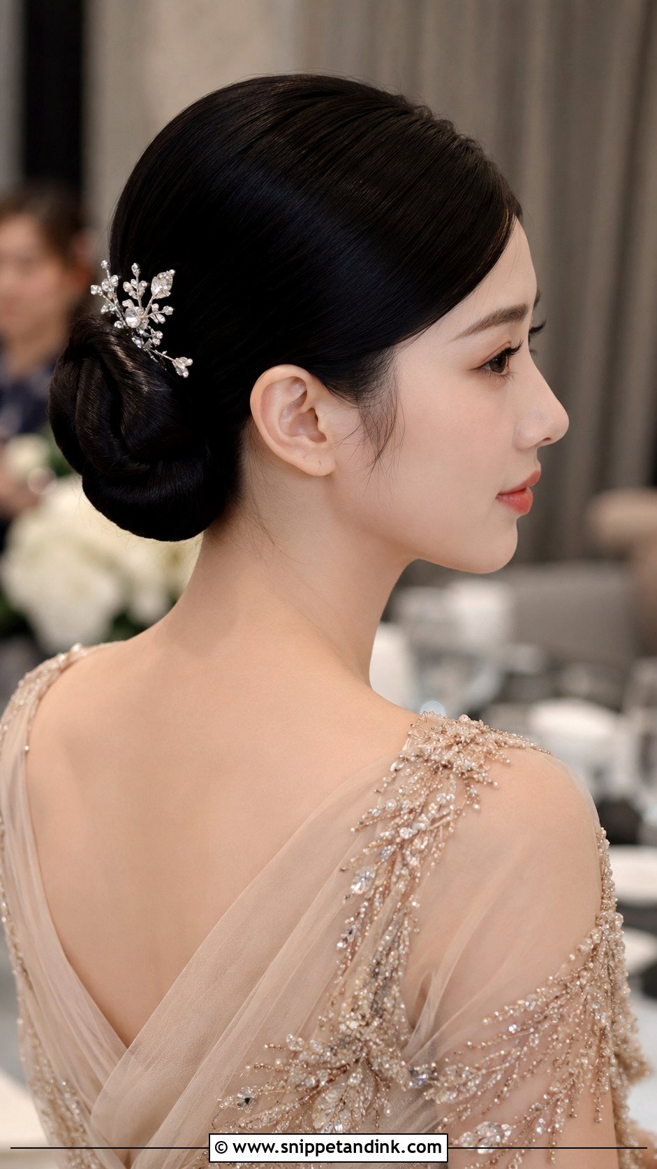 Polished Wrapped Bun - Snippet and Ink - 30 Medium Wedding Guest Hairstyles