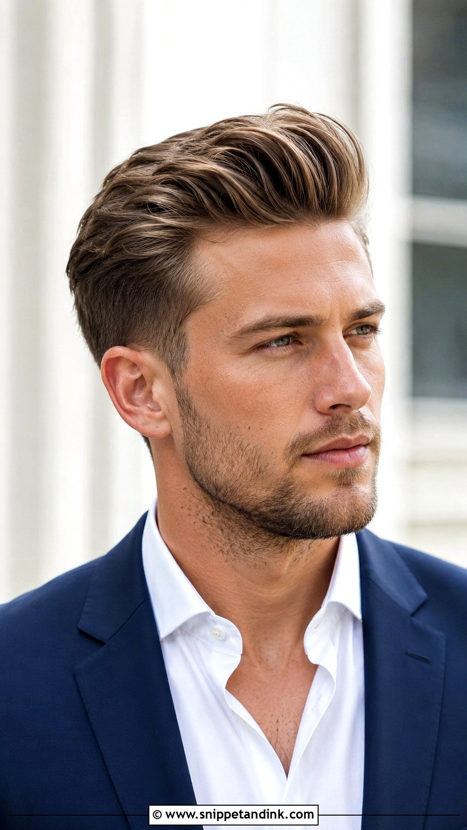 Pompadour Wedding Hairstyle - Snippet and Ink - 15 Men’s Wedding Hairstyles