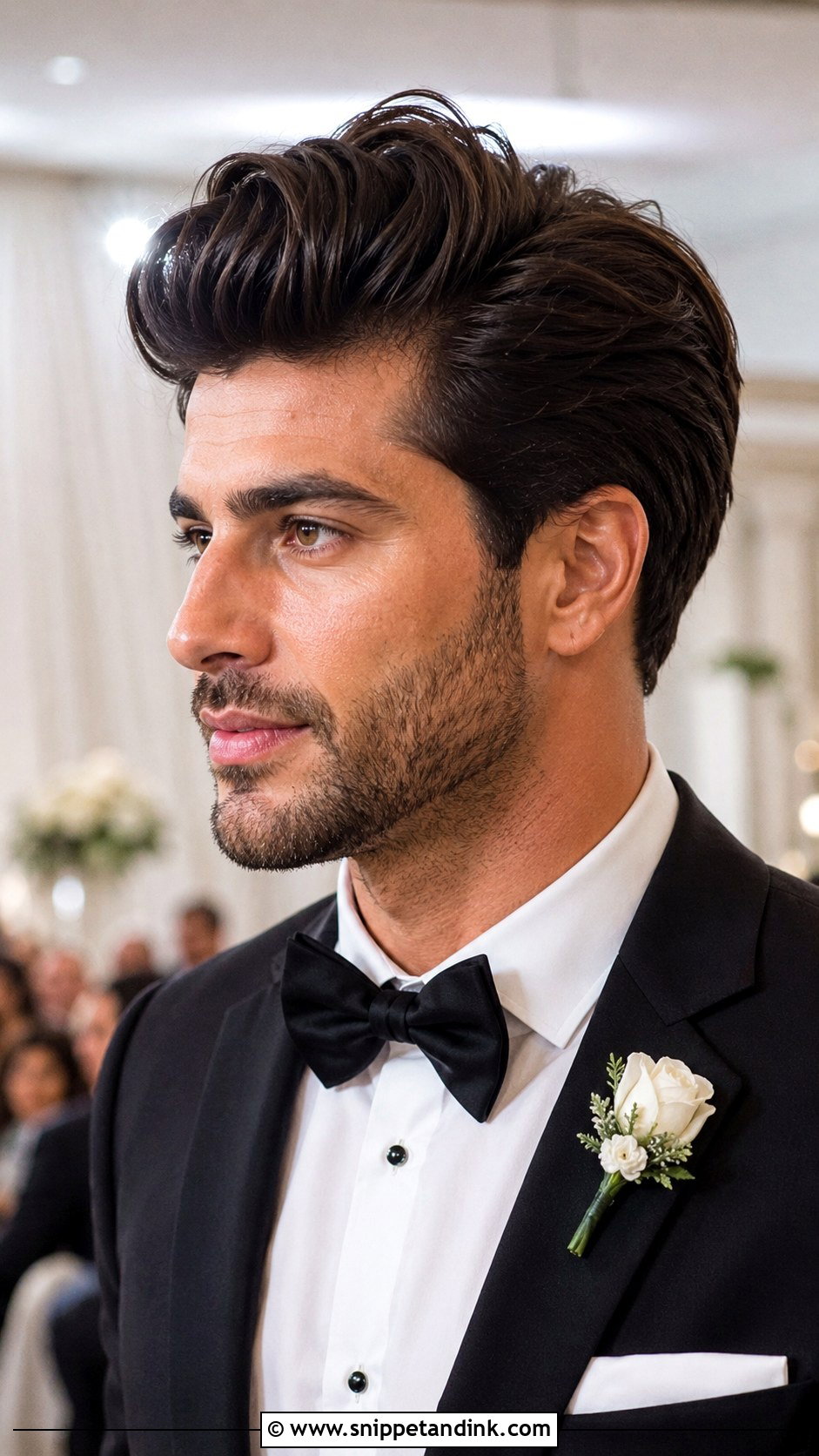 Pompadour Wedding Hairstyle For Groom - Snippet and Ink - 15 Wedding Hairstyles for Groom