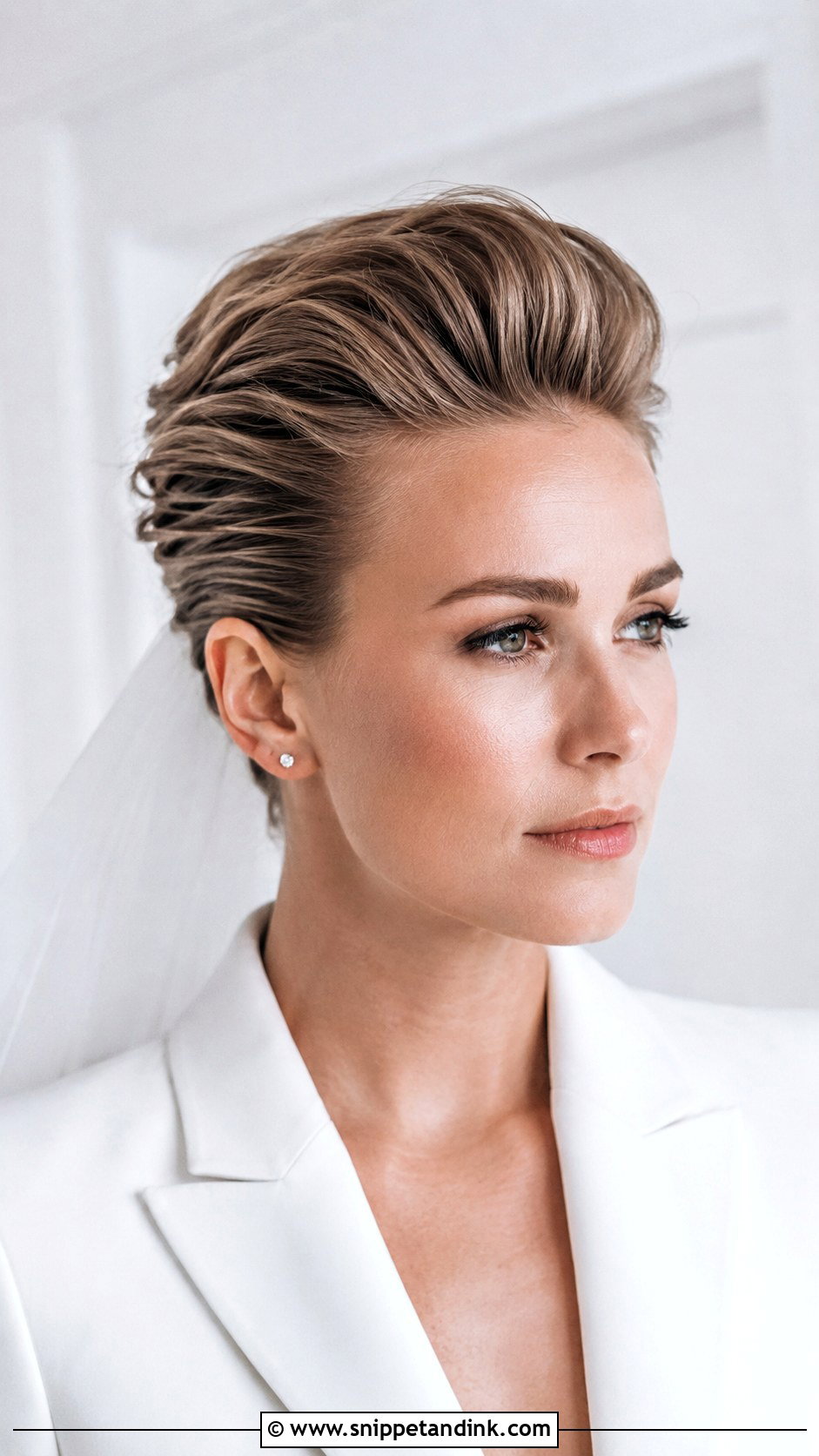 Pompadour Wedding Hairstyle - Snippet and Ink - 15 Lesbian Wedding Hairstyles