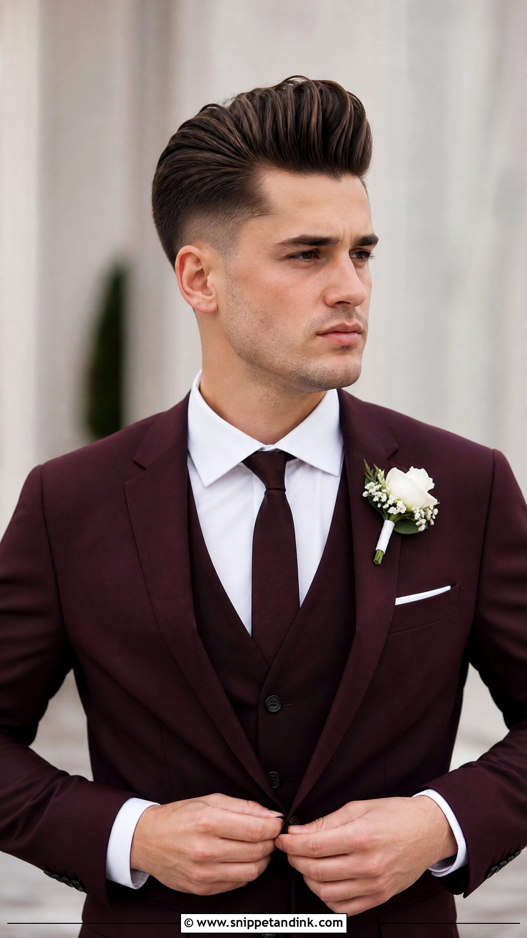 Pompadour With Faded Sides - Snippet and Ink - 20 Groom Hair Styles
