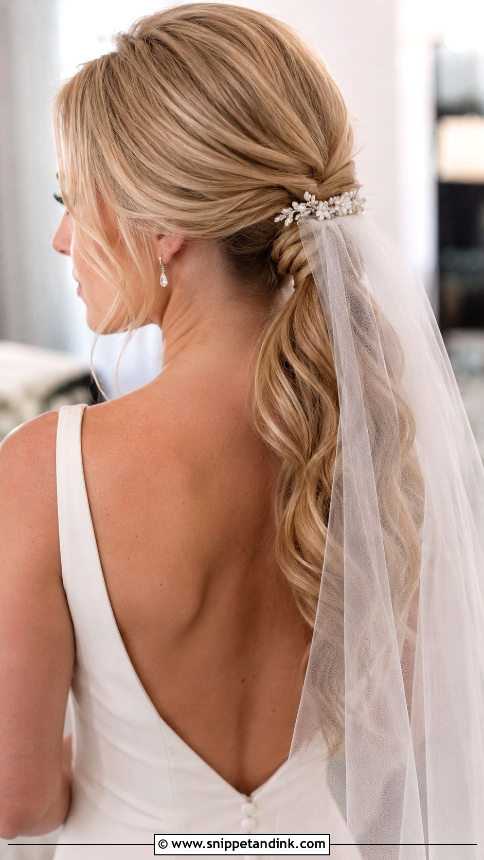 Pony Wedding Hairstyle With Veil - Snippet and Ink - 15 Pony Wedding Hairstyle Ideas