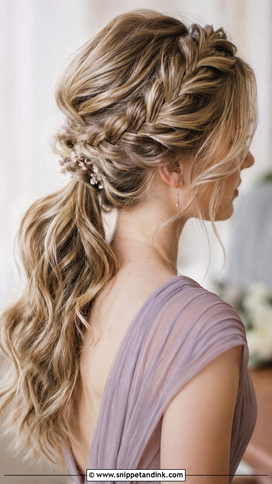Ponytail Bridesmaid Hairstyle With Braid Crown - Snippet and Ink - 30 Bridesmaid Hairstyles Ponytail