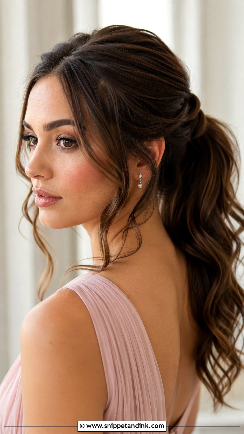 Ponytail Bridesmaid Hairstyle With Face Framing Pieces - Snippet and Ink - 30 Bridesmaid Hairstyles Ponytail