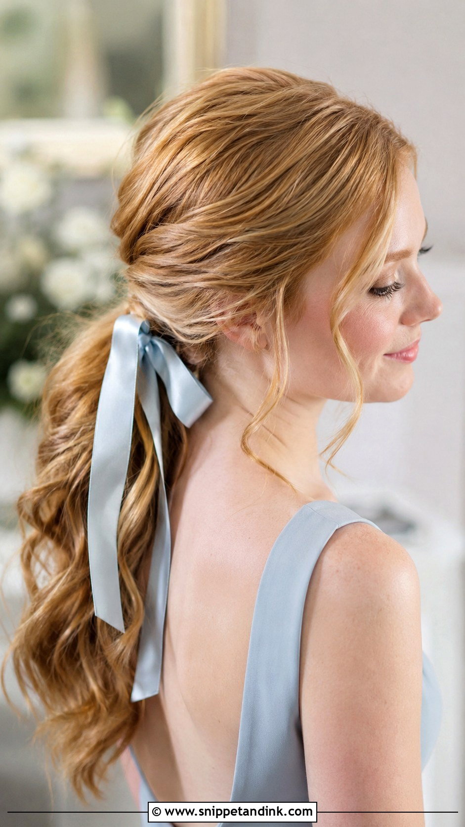 Ponytail Bridesmaid Hairstyle With Ribbon - Snippet and Ink - 30 Bridesmaid Hairstyles Ponytail