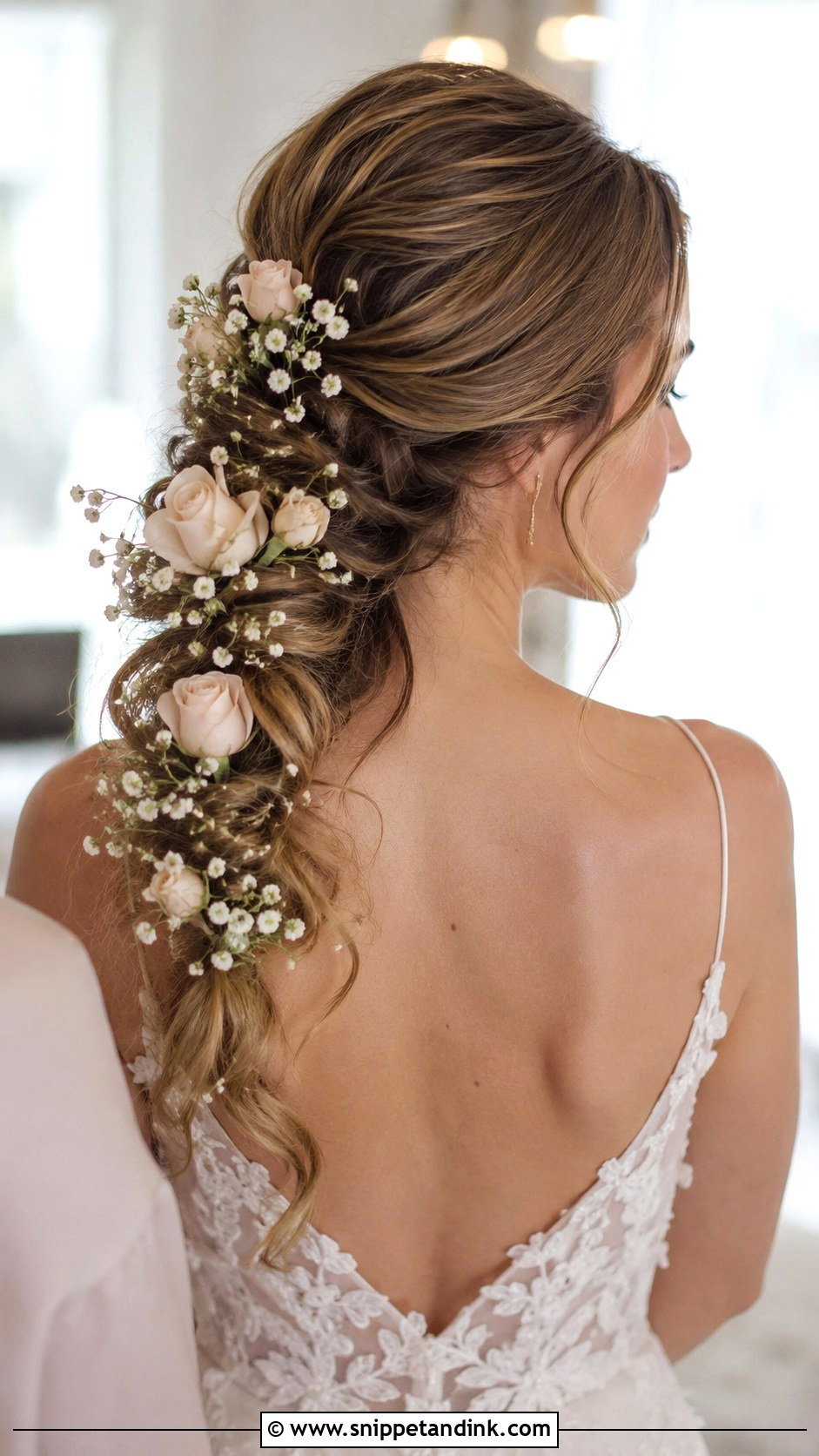 Ponytail Updo With Flowers - Snippet and Ink - 25 Ponytail Updo Wedding Ideas