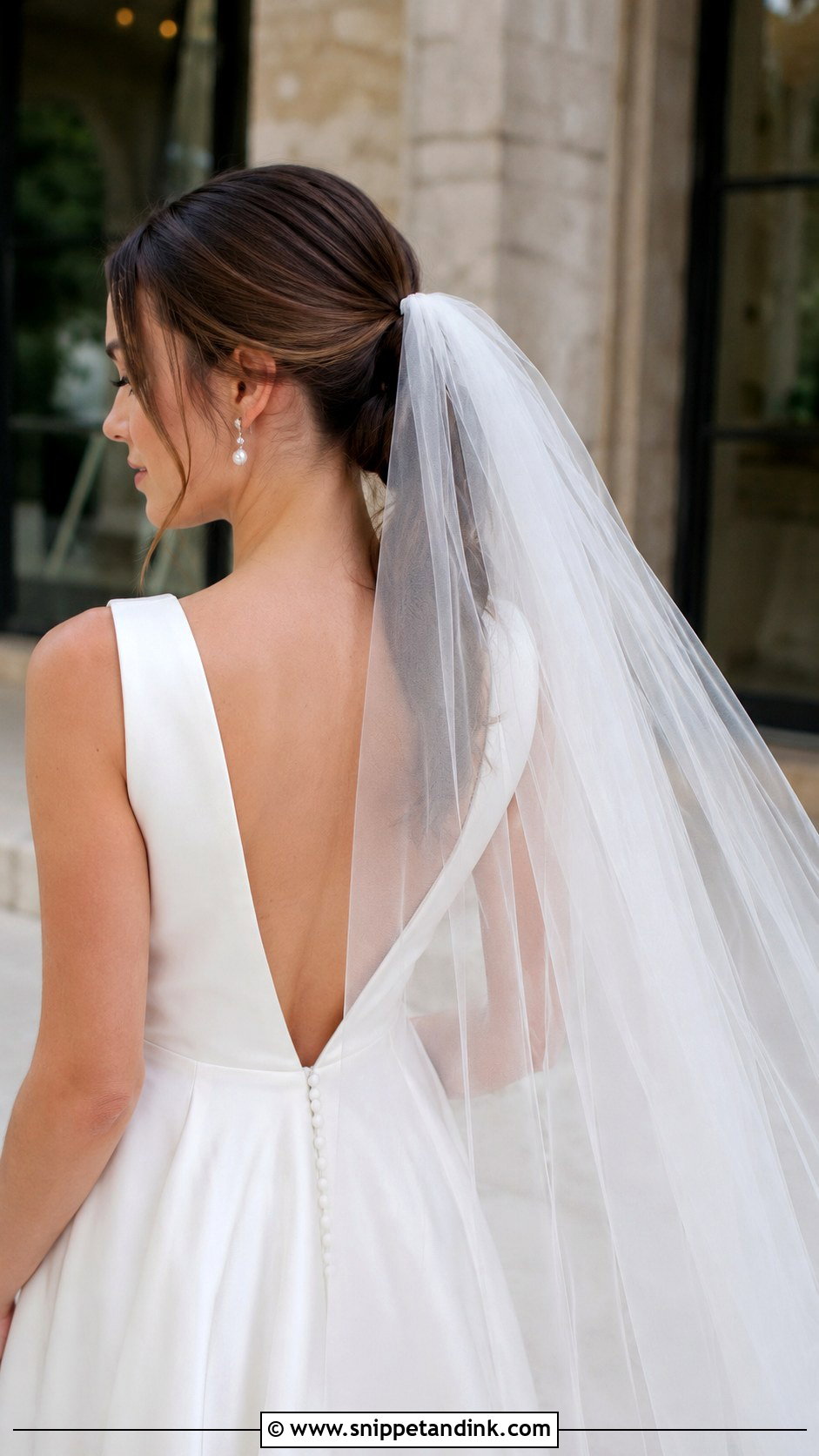 Ponytail Updo With Veil - Snippet and Ink - 25 Ponytail Updo Wedding Ideas