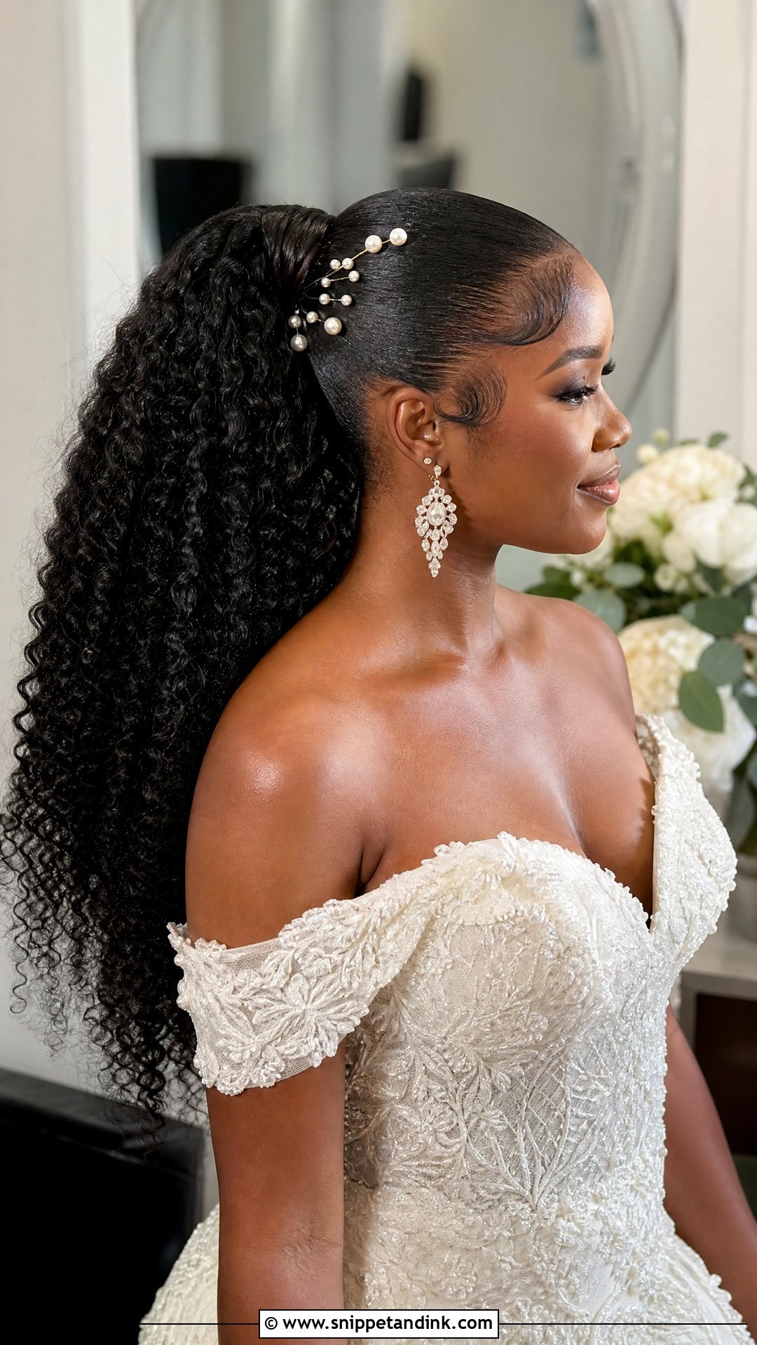 Ponytail Wedding Hair For Black Brides - Snippet and Ink - 20 Power Ponytail Wedding Ideas