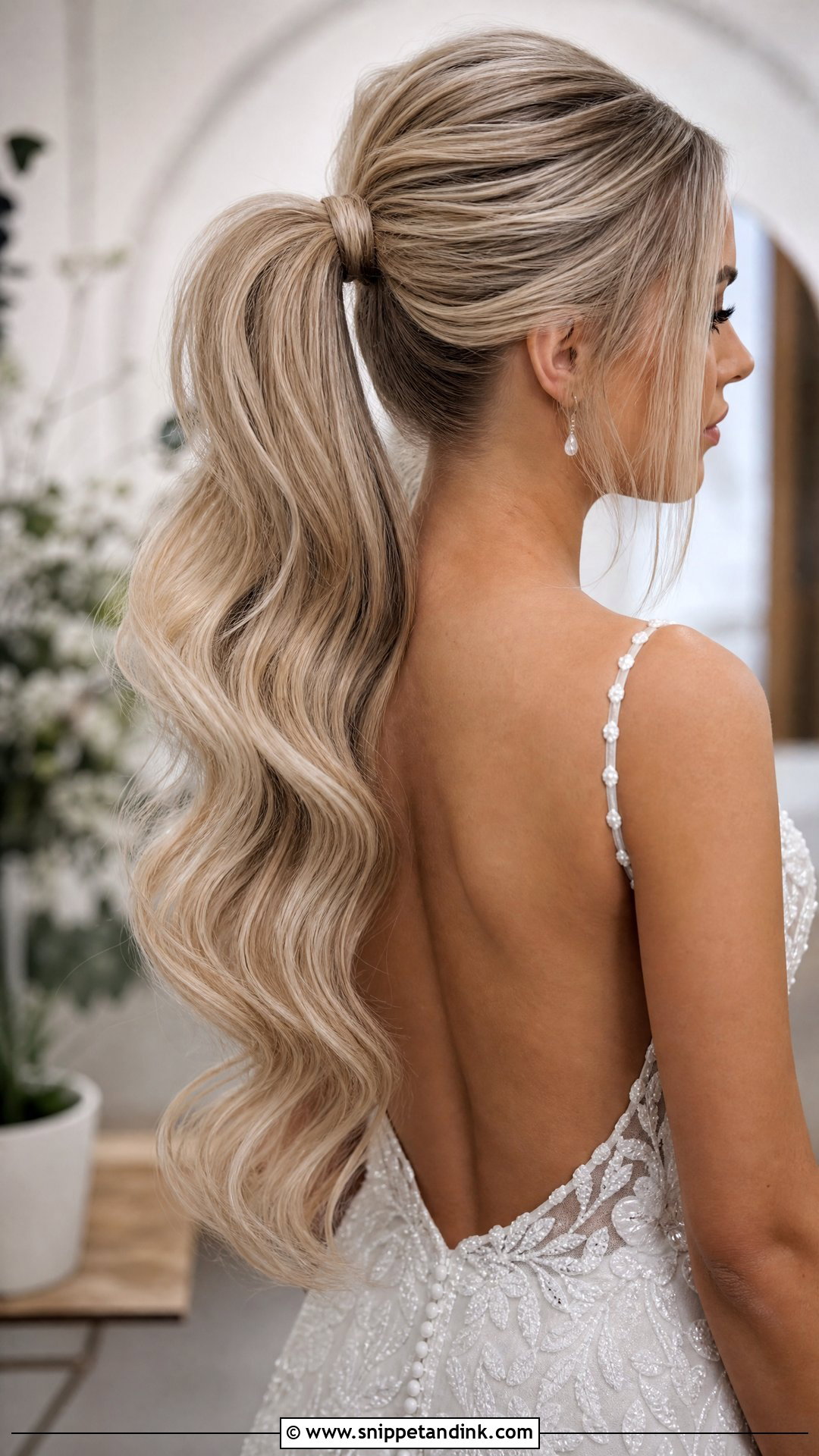 Ponytail Wedding Hair For Long Hair - Snippet and Ink - 20 Power Ponytail Wedding Ideas