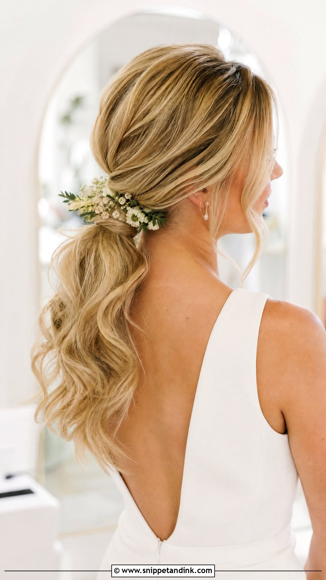 Ponytail Wedding Hair With Flowers - Snippet and Ink - 15 Flowers for Hair Wedding Ideas