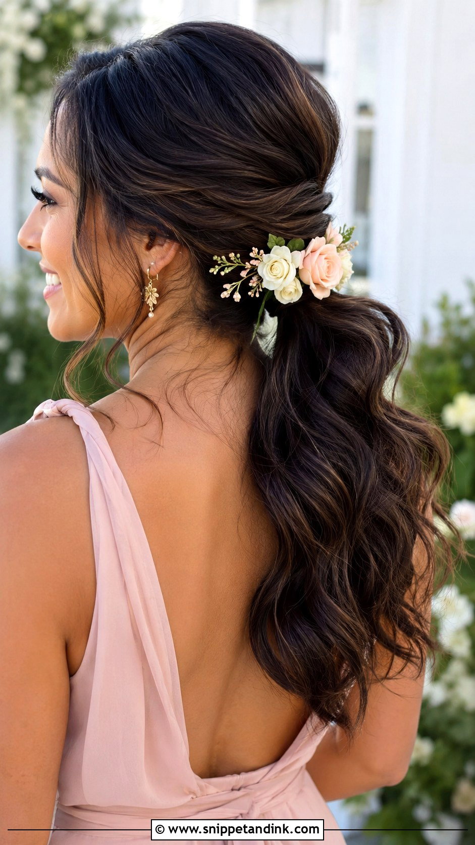 Ponytail Wedding Hairstyle With Flowers - Snippet and Ink - 25 Wedding Ponytail Hairstyles Bridesmaid