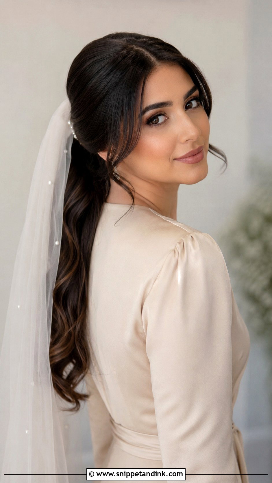Ponytail Wedding Hairstyle With Veil - Snippet and Ink - 25 Wedding Ponytail Hairstyles Bridesmaid