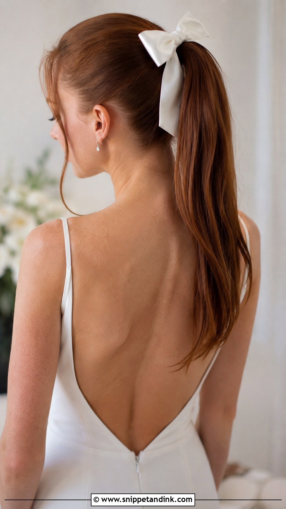 Ponytail With Bow For Brides - Snippet and Ink - 20 Bridal Hair Bow Ideas