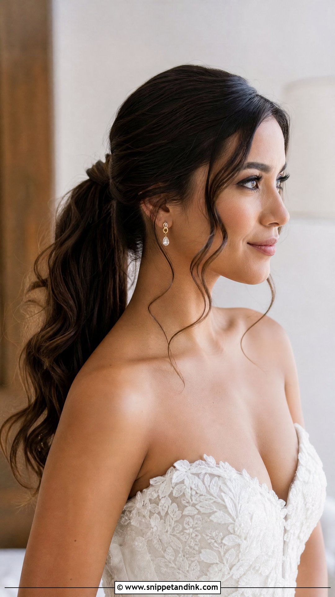 Ponytail With Face Framing Pieces - Snippet and Ink - 20 Party Pony Wedding Hairstyle Ideas