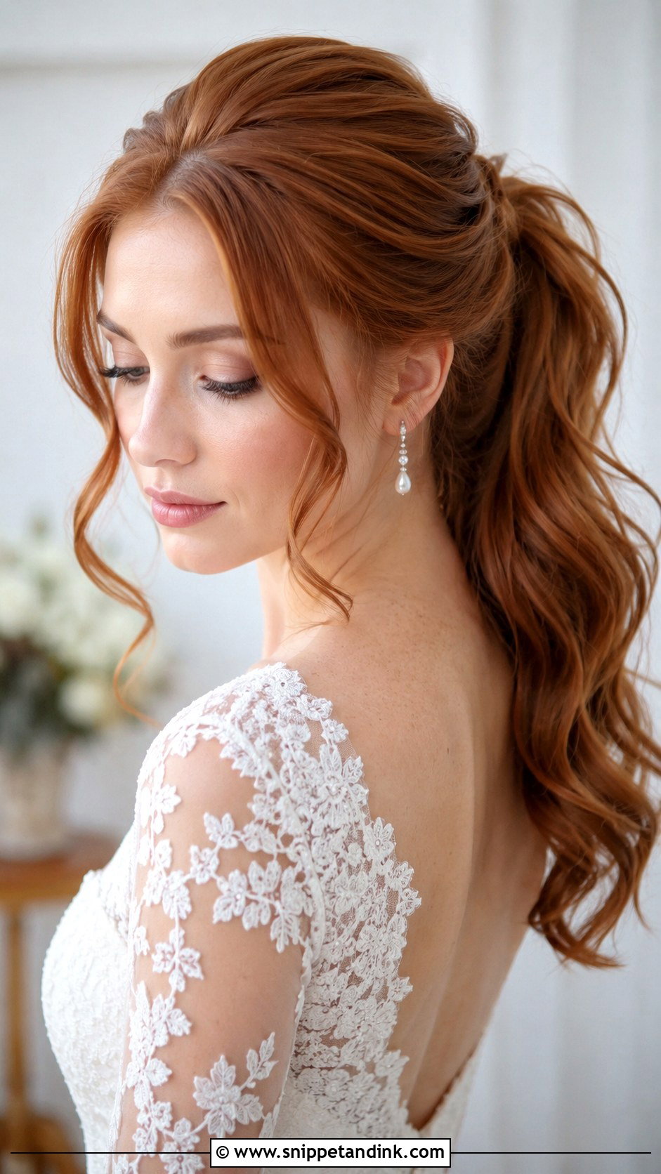 Ponytail With Face Framing Pieces - Snippet and Ink - 30 Ponytail Wedding Hairstyles