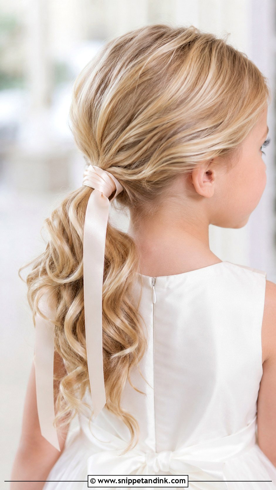 Ponytail With Ribbon - Snippet and Ink - 25 Childrens Wedding Hair Ideas