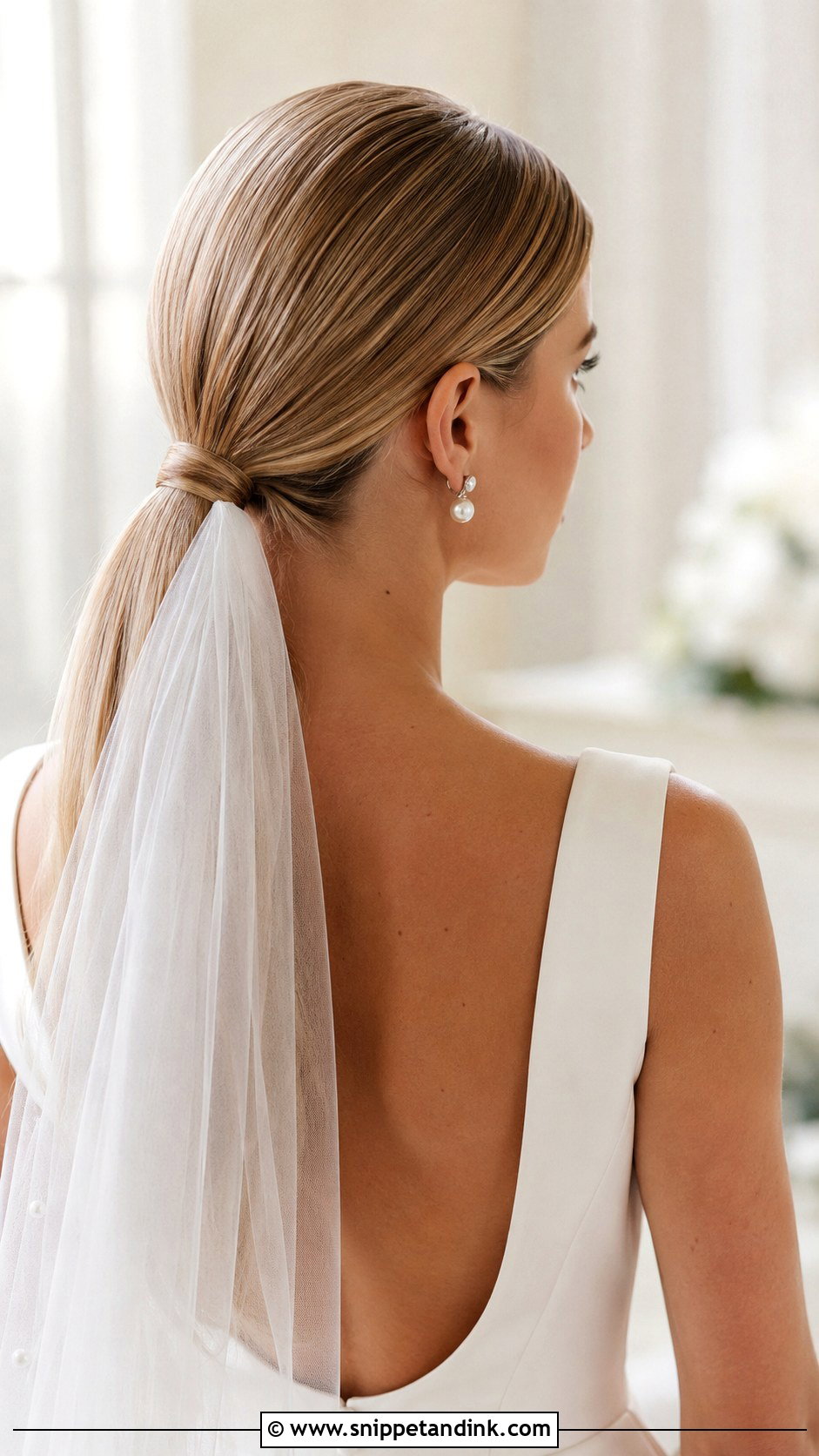 Ponytail With Veil for Wedding - Snippet and Ink - 20 Hair Ponytail Styles Wedding