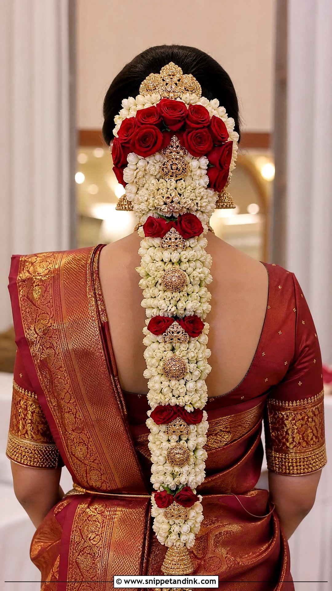 Poola Jada Floral Braid - Snippet and Ink - 20 Hairstyles for South Indian Wedding