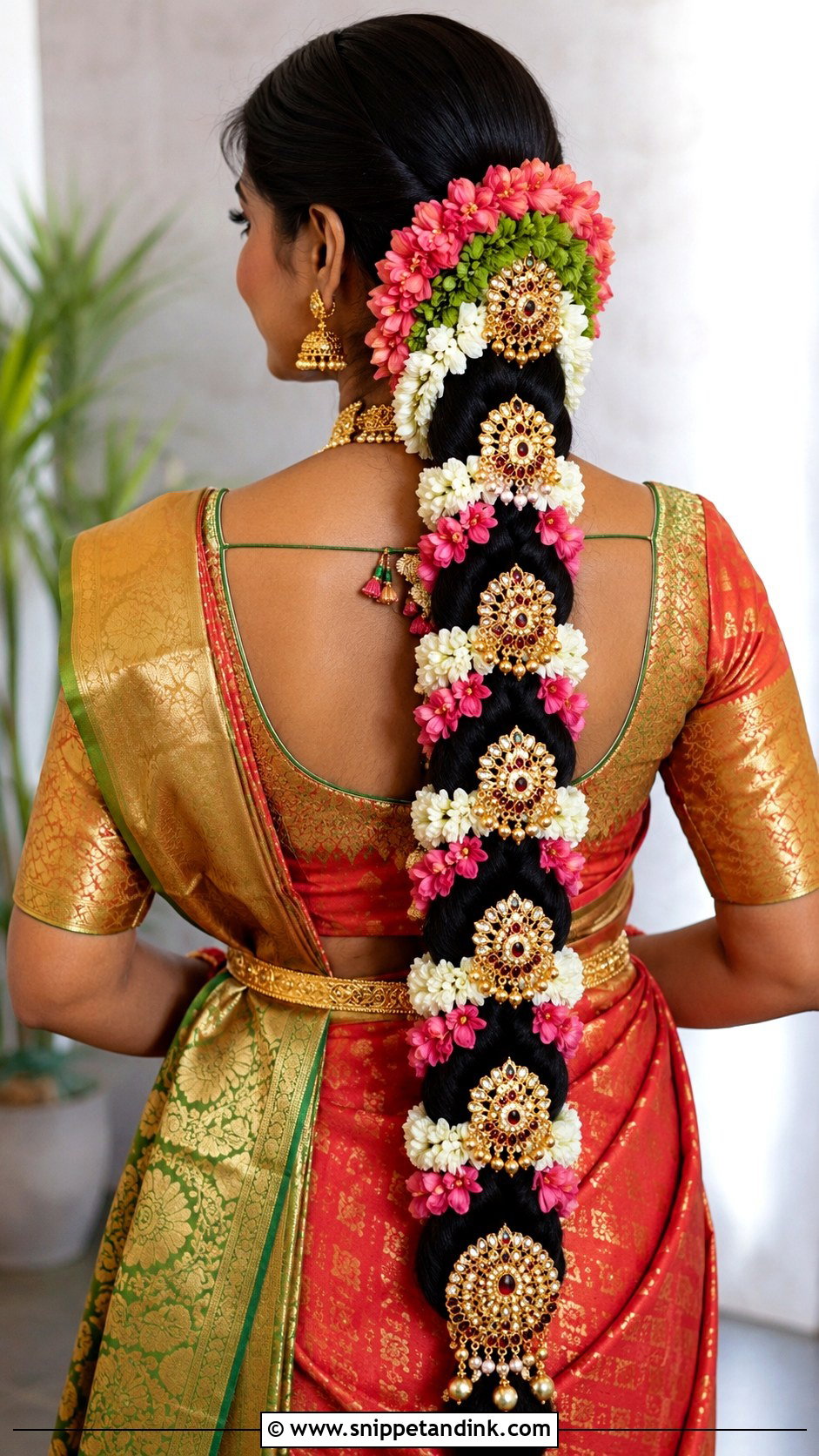 Poola Jada Mehndi Hairstyle - Snippet and Ink - 15 Mehndi Bridal Hairstyle Ideas