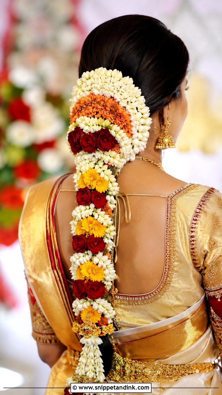 Poolajada Braid with Floral Layers - Snippet and Ink - 25 Kerala Hindu Bridal Hairstyles
