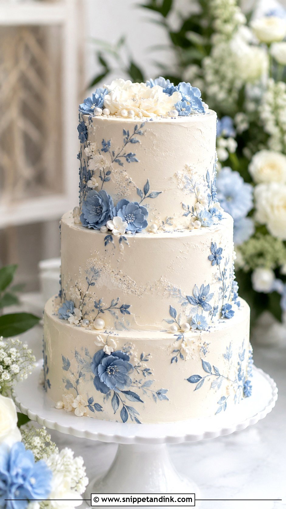 Porcelain Buttercream Wedding Cake - Snippet and Ink - 20 Porcelain Cake Ideas for Wedding