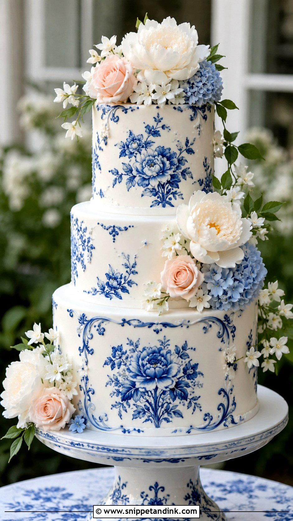 Porcelain Cake With Sugar Flowers - Snippet and Ink - 20 Porcelain Cake Ideas for Wedding