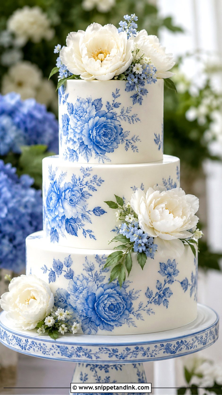 Porcelain Floral Wedding Cake - Snippet and Ink - 20 Porcelain Cake Ideas for Wedding