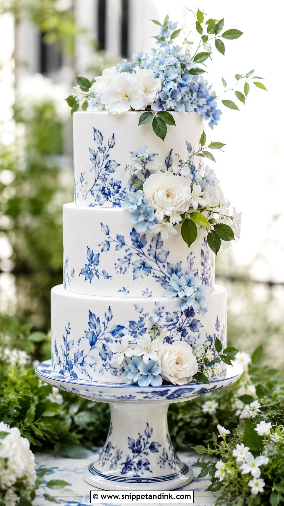 Porcelain Garden Wedding Cake - Snippet and Ink - 20 Porcelain Cake Ideas for Wedding