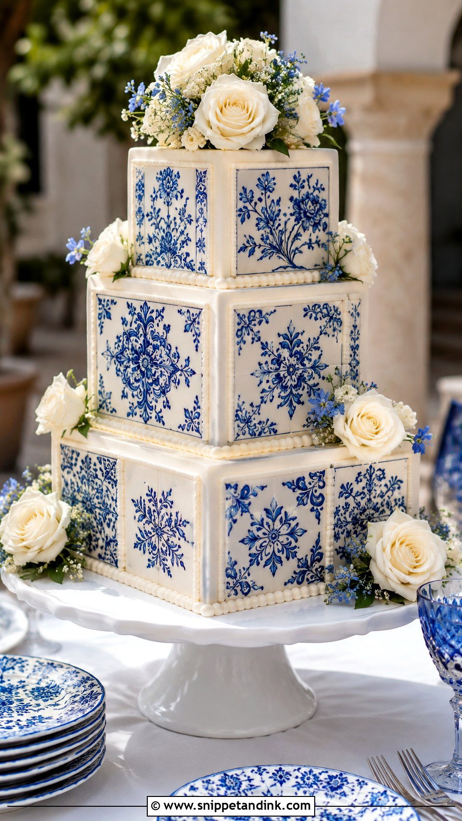 Porcelain Tile Wedding Cake - Snippet and Ink - 20 Porcelain Cake Ideas for Wedding