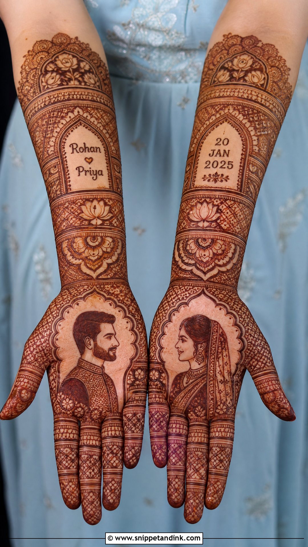Portrait Bridal Mehndi - Snippet and Ink - 25 Mehandi Look for Bride Ideas