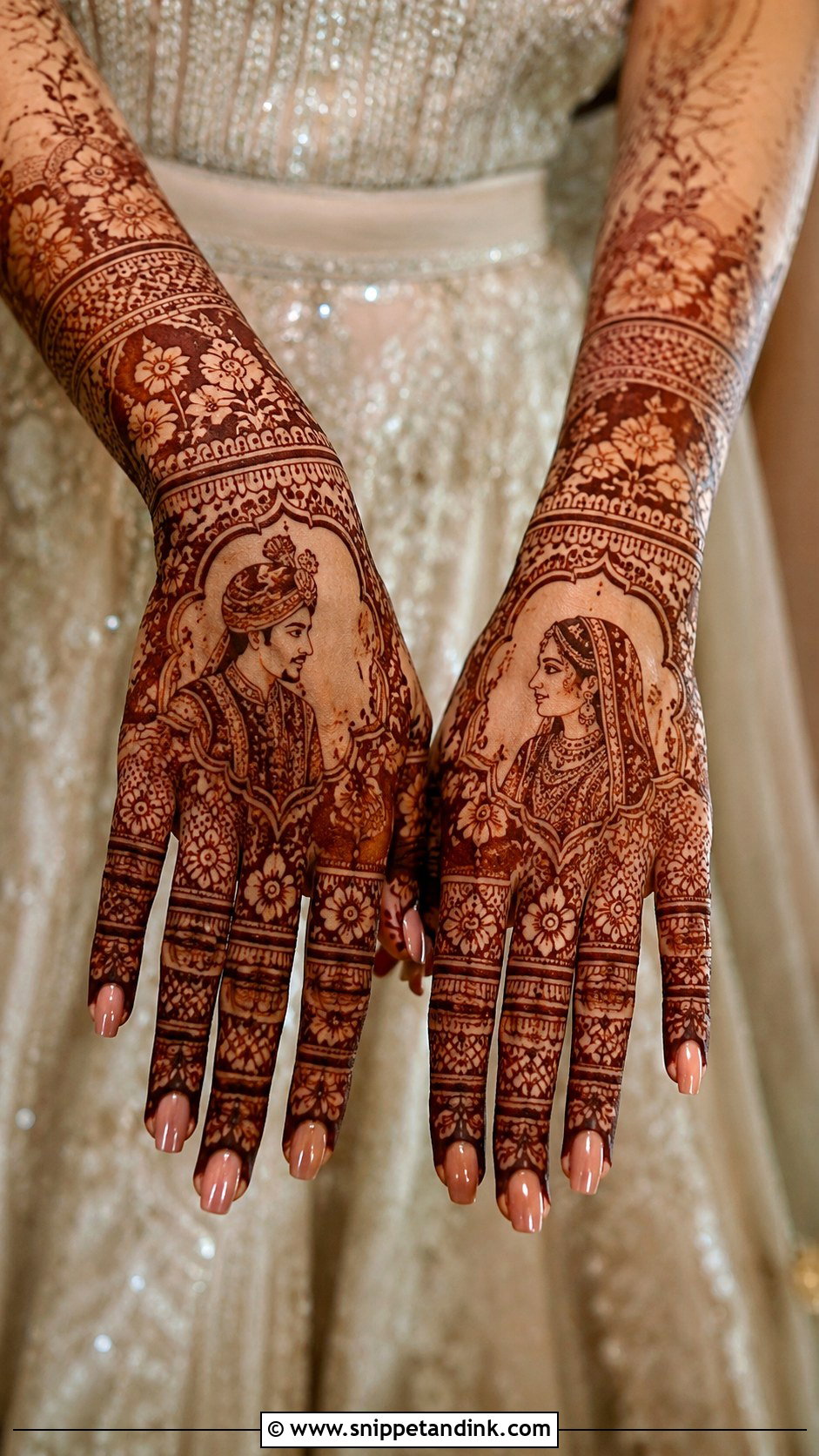 Portrait Bridal Mehndi Back Hand - Snippet and Ink - 30 Bridal Mehndi Designs Back Hands Brides