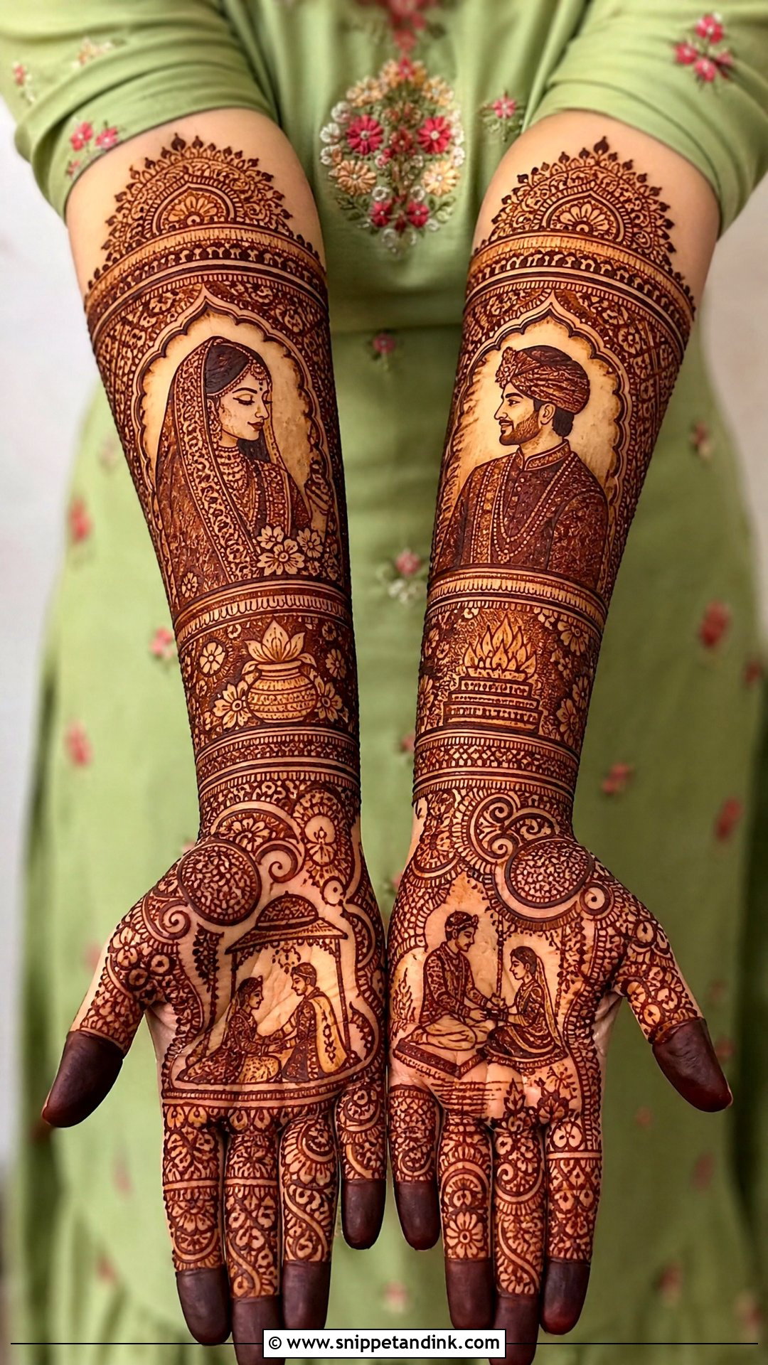 Portrait Bridal Mehndi Design - Snippet and Ink - 20 Bridal Mehndi Design Indian Weddings Ideas