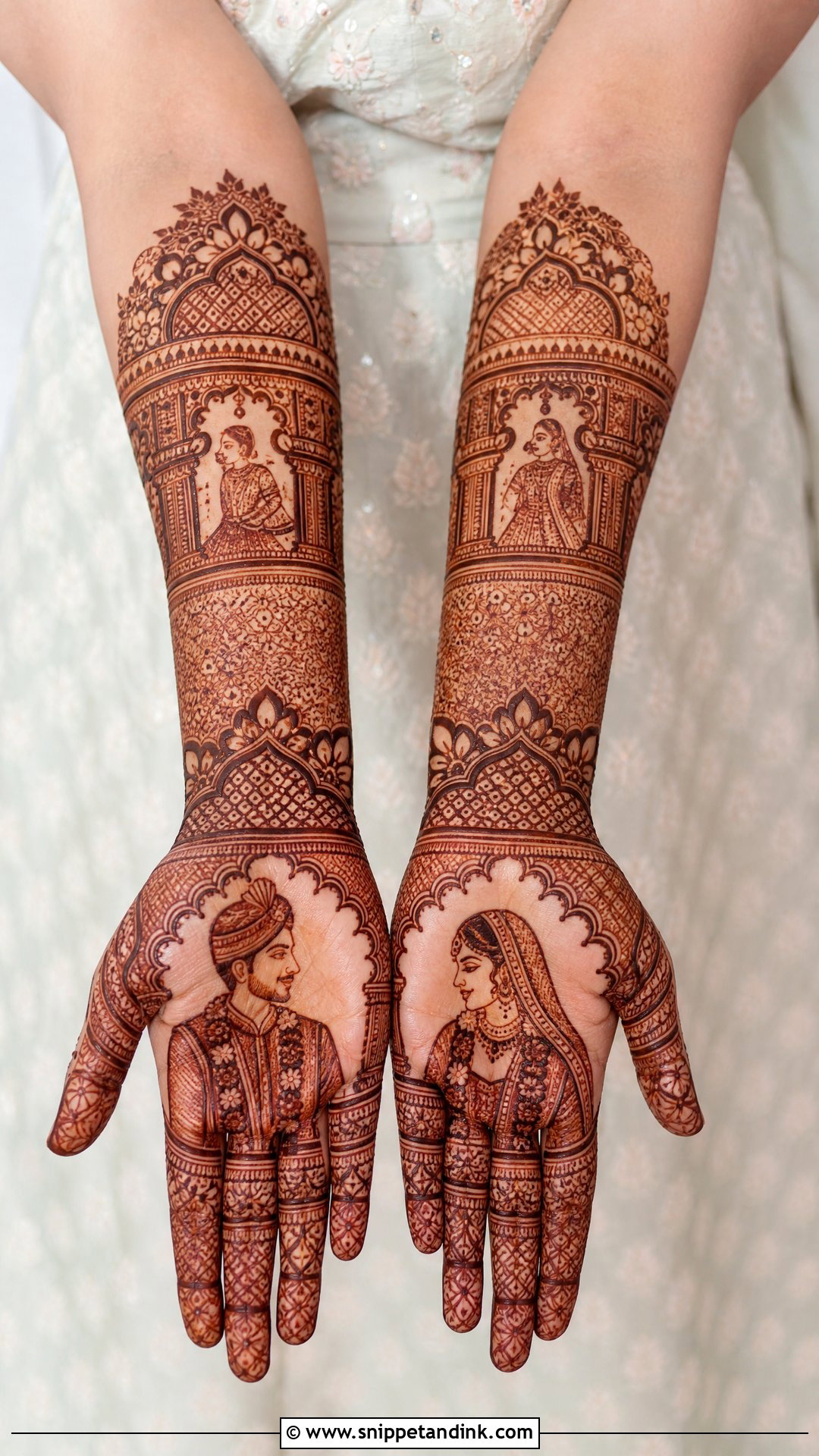 Portrait Bridal Mehndi Design - Snippet and Ink - 25 Bridal Mehndi Designs with Names