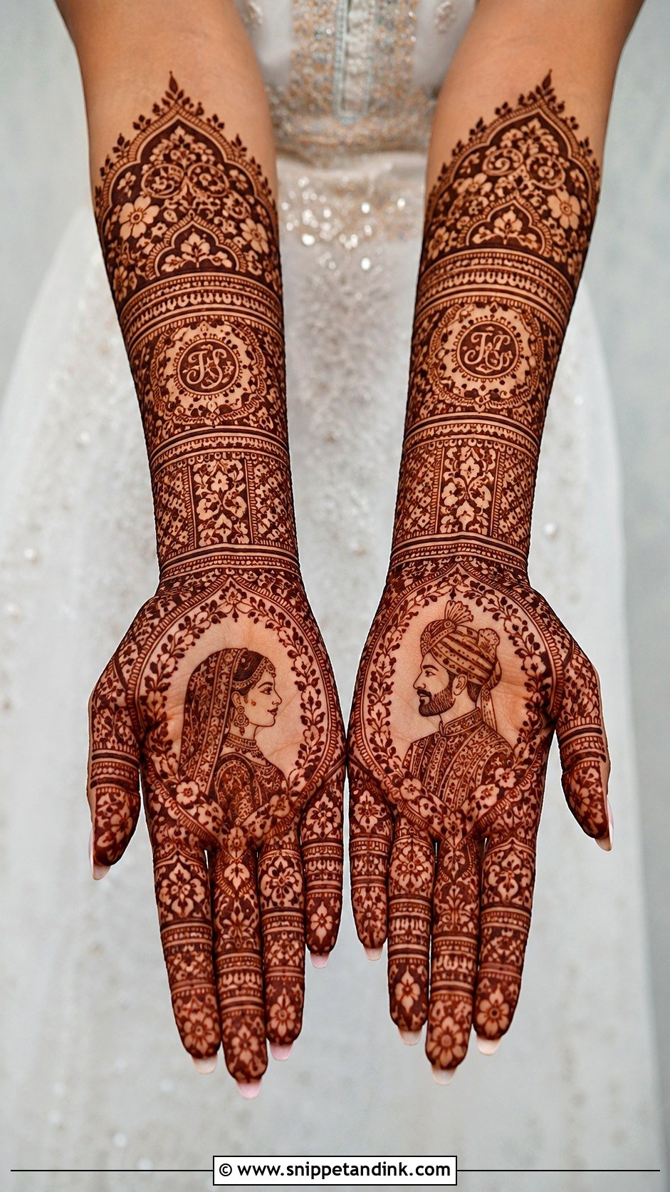 Portrait Bridal Mehndi Design - Snippet and Ink - 30 Bridal Wedding Mehendi Designs