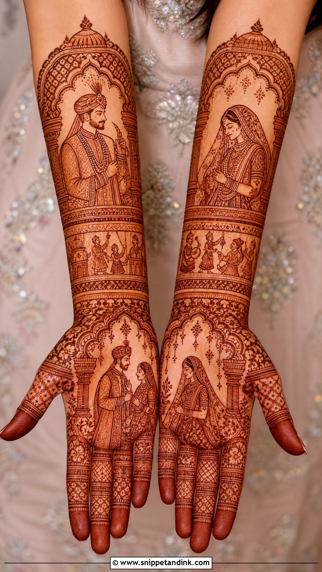 Portrait Bridal Mehndi Design - Snippet and Ink - 30 Bridal Wedding Mehndi Designs