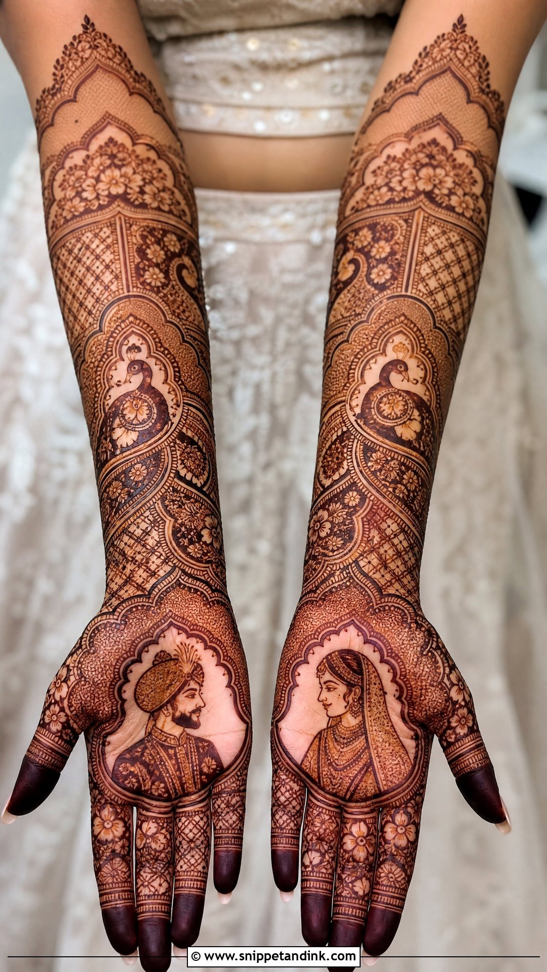 Portrait Bridal Mehndi Design - Snippet and Ink - 20 Bridal Unique Mehndi Design Ideas