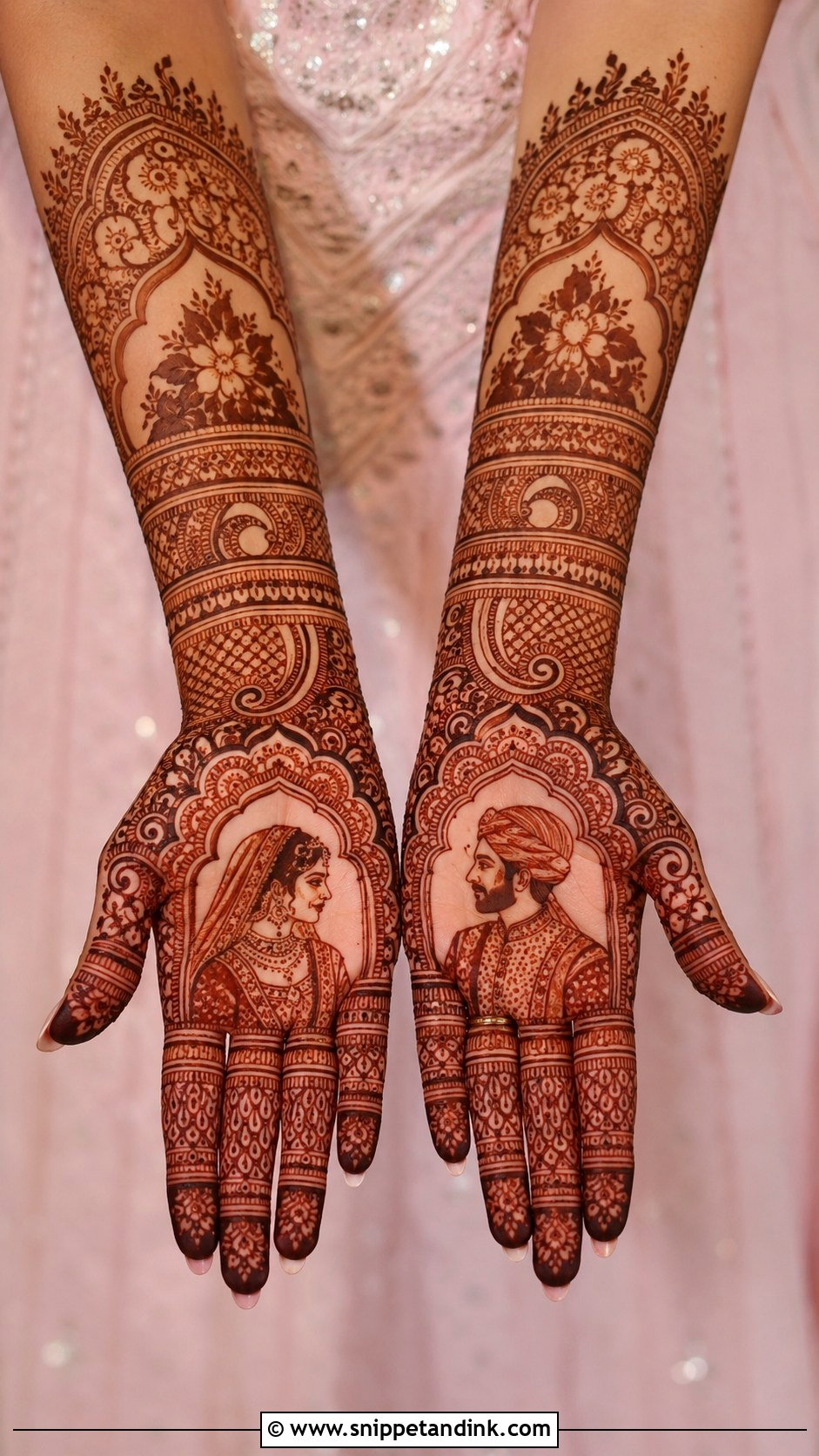Portrait Bridal Mehndi Design - Snippet and Ink - 35 Latest Bridal Mehndi Designs