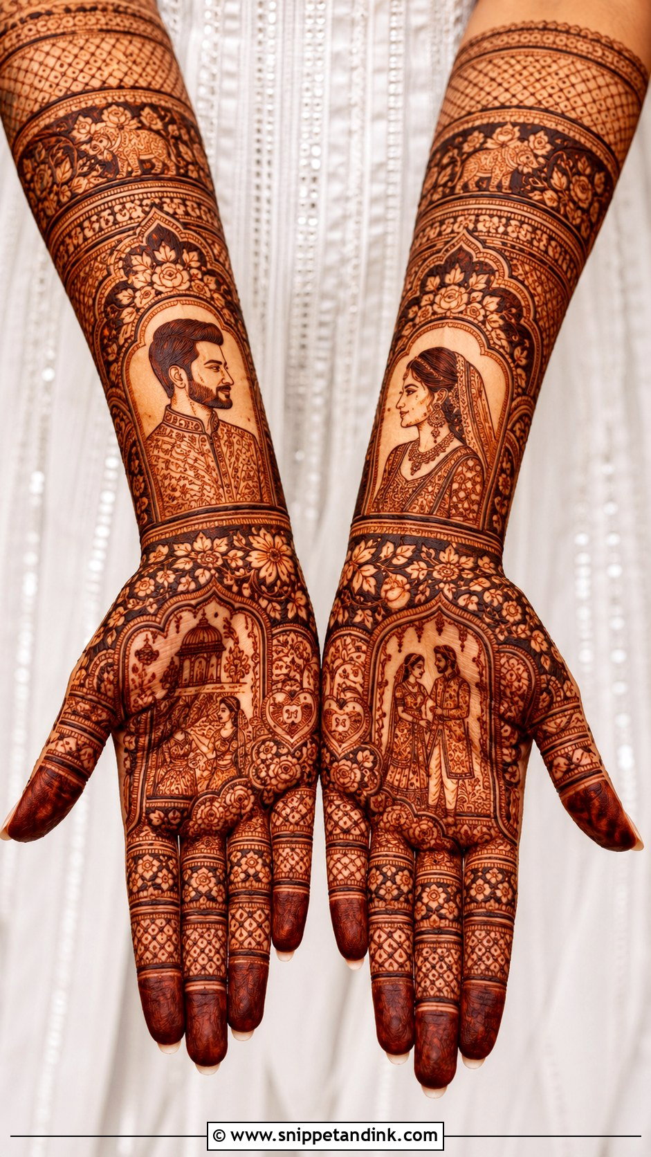 Portrait Bridal Mehndi Design - Snippet and Ink - 35 New Bridal Mehndi Designs