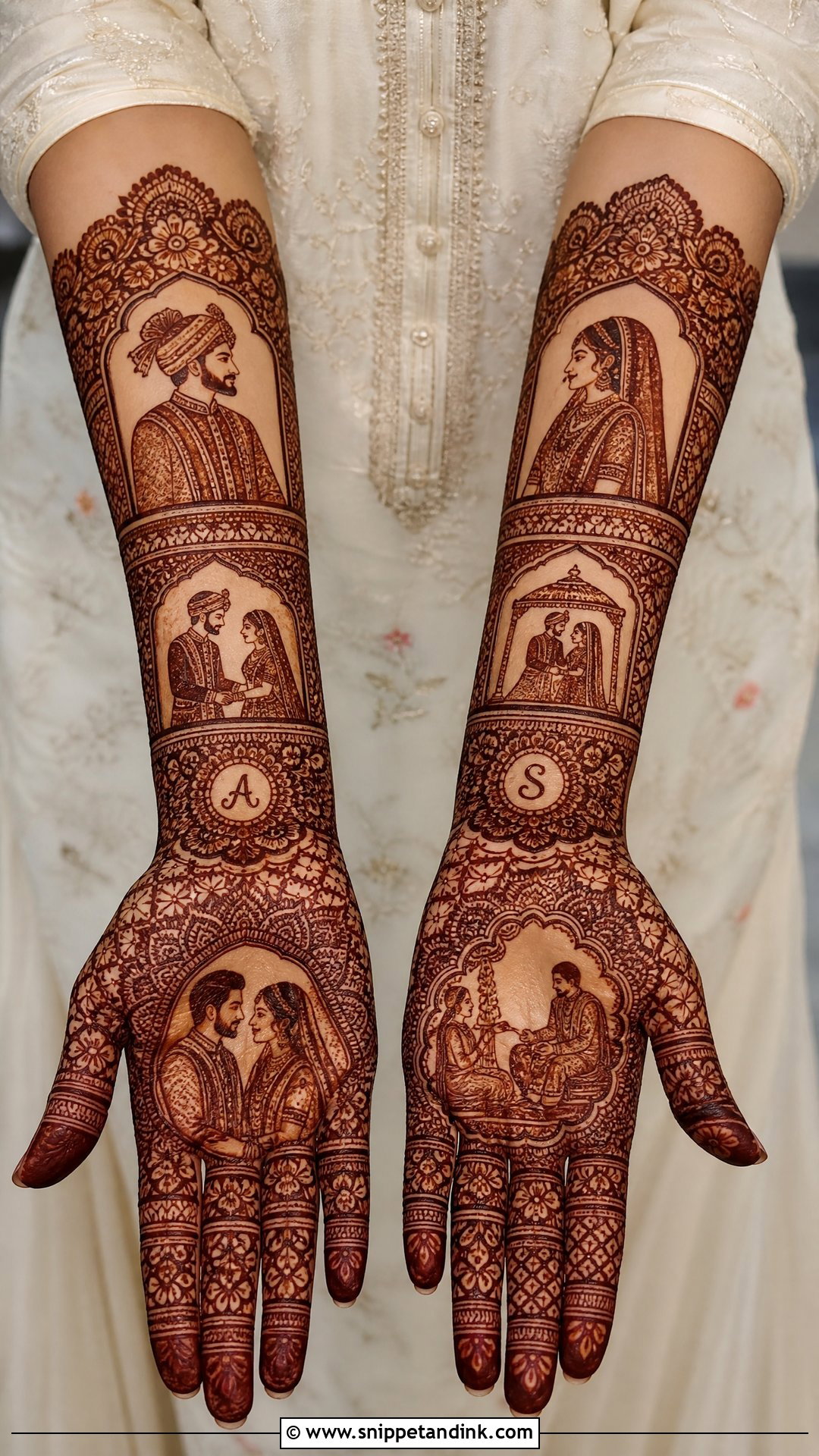 Portrait Bridal Mehndi Design - Snippet and Ink - 20 Intricate Bridal Mehndi Designs