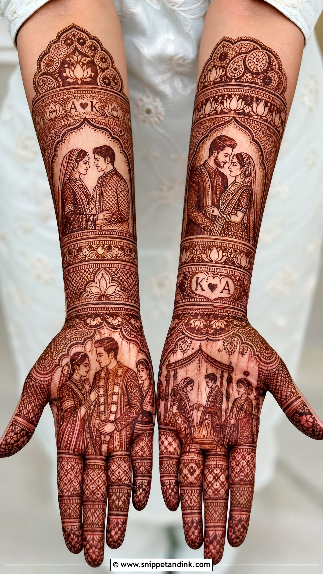 Portrait Bridal Mehndi Design - Snippet and Ink - 20 Mehndi Design for Wedding Ideas