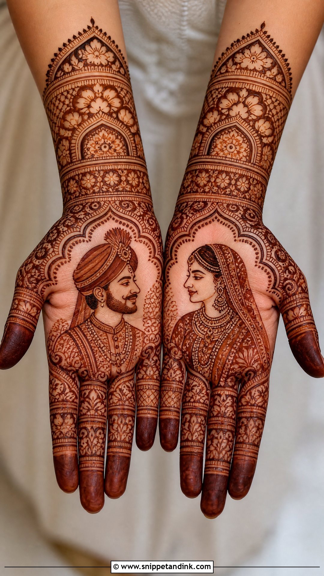 Portrait Bridal Mehndi Design - Snippet and Ink - 20 New Unique Bridal Mehndi Designs