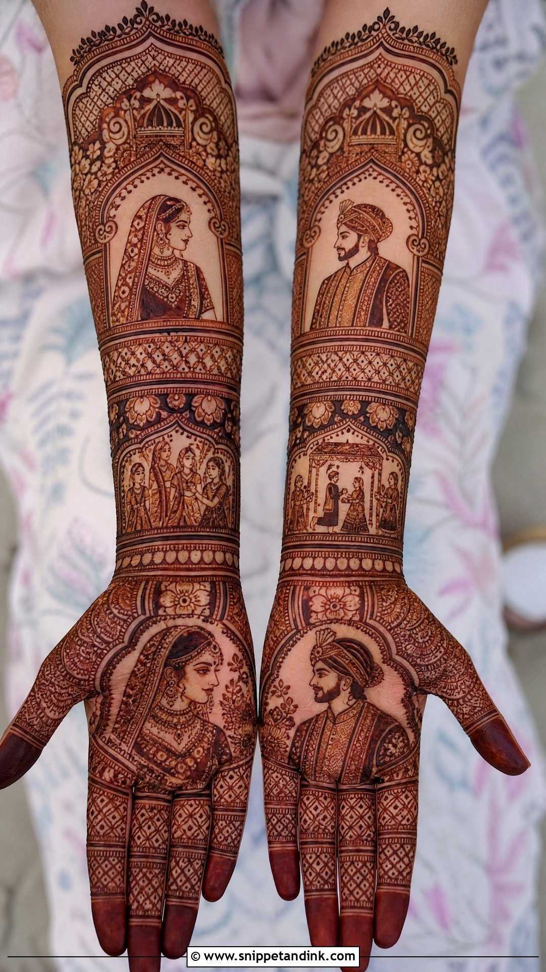 Portrait Bridal Mehndi Design - Snippet and Ink - 20 Trending Bridal Mehndi Designs 2025