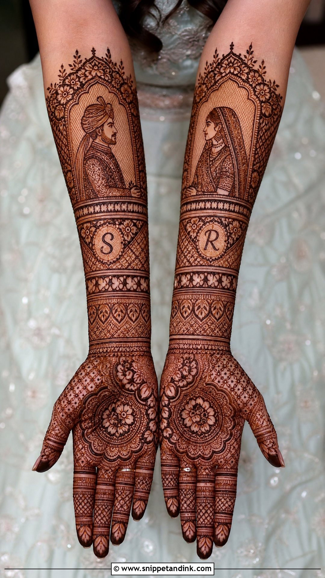 Portrait Bridal Mehndi Full Hand - Snippet and Ink - 20 Bridal Mehndi Full Hand Henna Designs