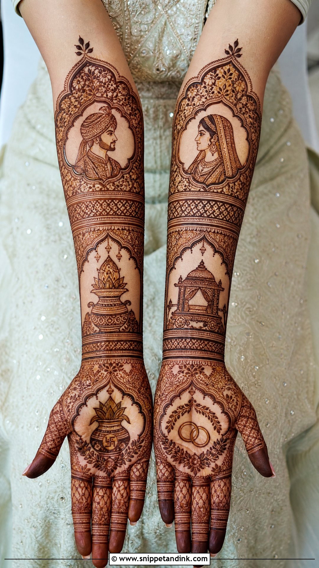 Portrait Bridal Mehndi - Snippet and Ink - 25 Bridal Mehndi Mehendi Designs for Bride